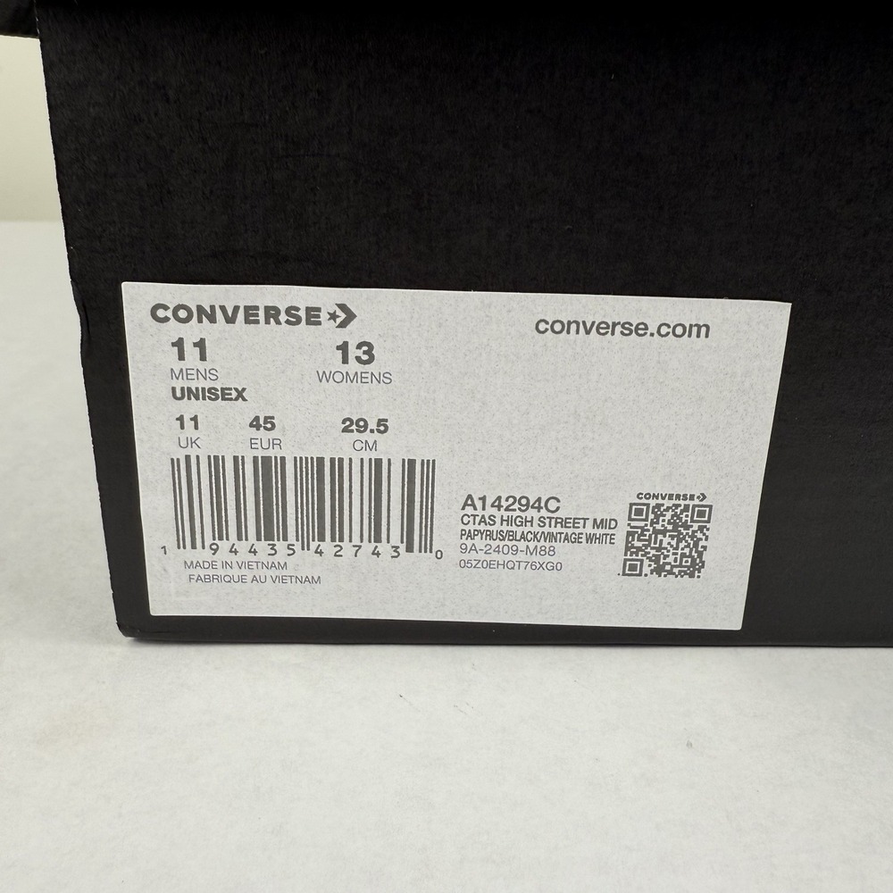 Converse Chuck Taylor All Star High Street Mid Men's Size 11 Papyrus/Black NWT - Picture 12 of 12
